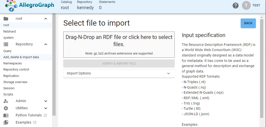 Data load page
