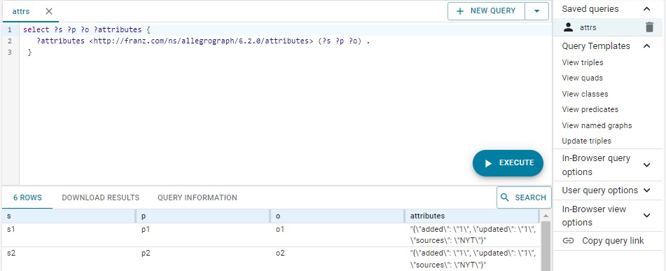 The Query page