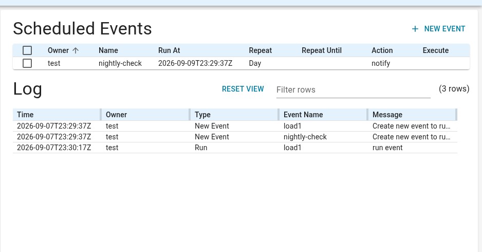 Event schedule after and event runs